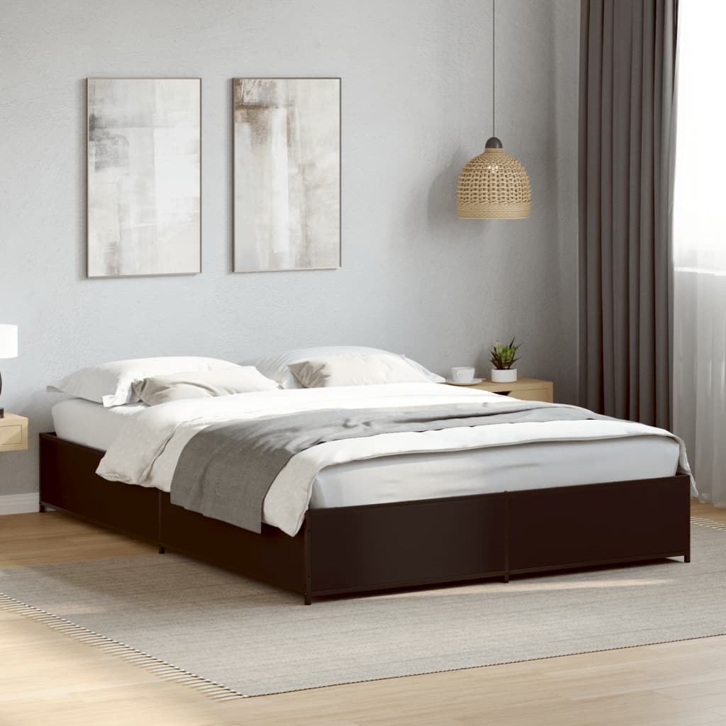 Bed Frame Without Mattress Black 140X190 Cm