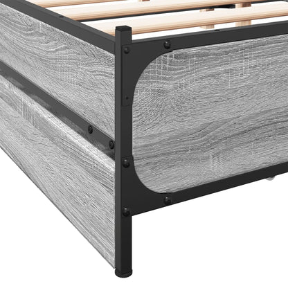 Bed Frame With Drawers Grey Sonoma 180X200 Cm Super King Engineered Wood