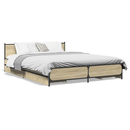 Bed Frame With Drawers Without Mattress Sonoma Oak 120X190 Cm Small Double