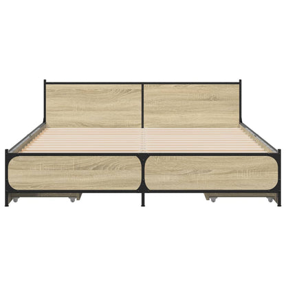 Bed Frame With Drawers Without Mattress Sonoma Oak 120X190 Cm Small Double