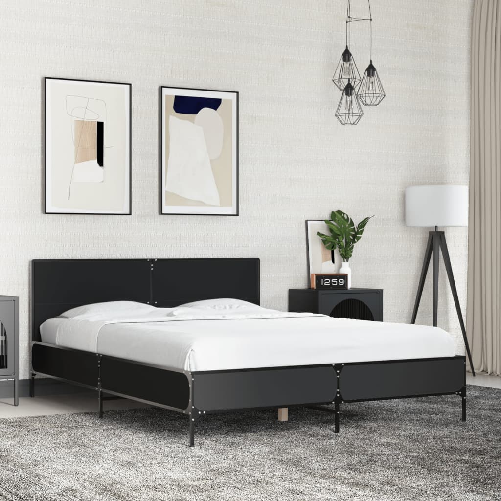 Bed Frame Without Mattress Black 120X200 Cm