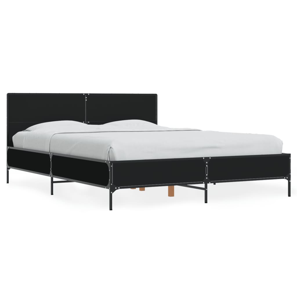 Bed Frame Without Mattress Black 140X200 Cm