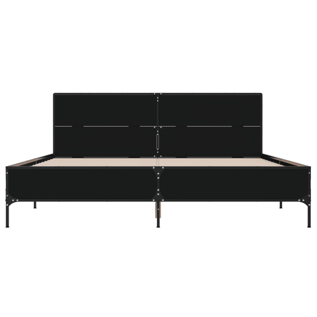 Bed Frame Without Mattress Black 140X200 Cm