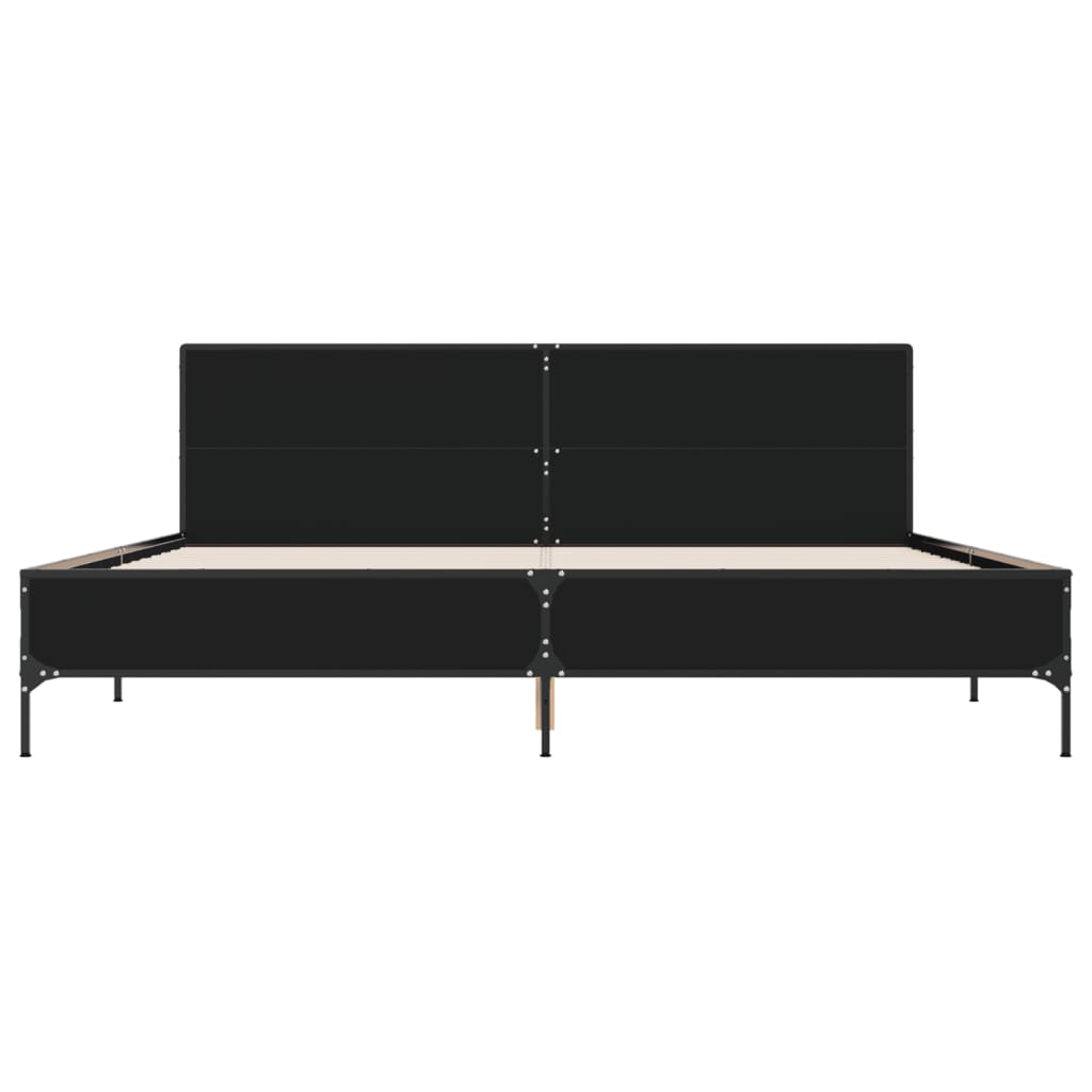 Bed Frame Without Mattress Black 200X200 Cm