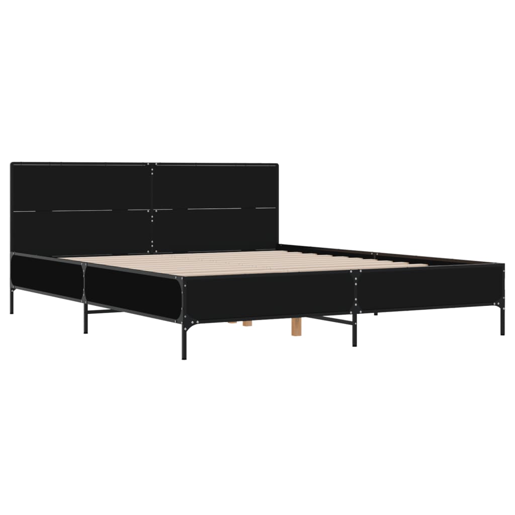 Bed Frame Without Mattress Black 120X190 Cm Small Double