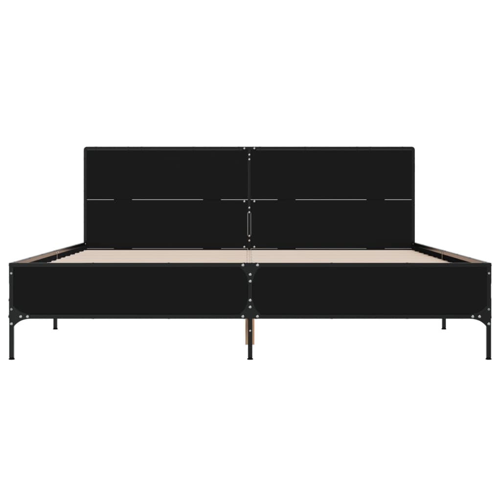 Bed Frame Without Mattress Black 120X190 Cm Small Double