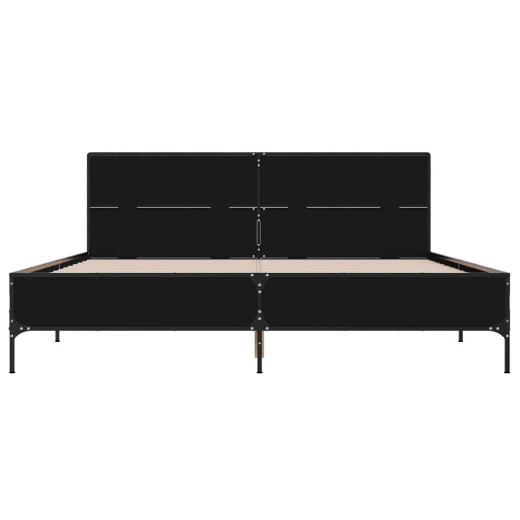 Bed Frame Without Mattress Black 135X190 Cm Double