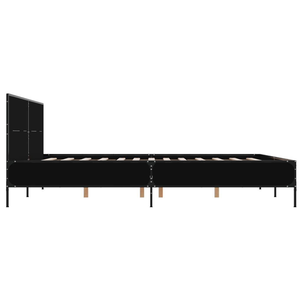 Bed Frame Without Mattress Black 135X190 Cm Double