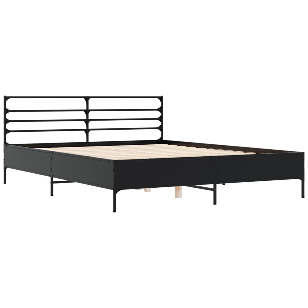 Bed Frame Without Mattress Black 160X200 Cm