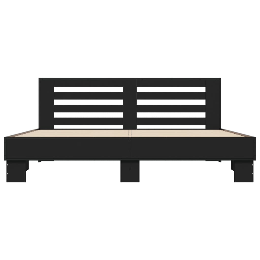 Bed Frame Without Mattress Black 180X200 Cm Super King