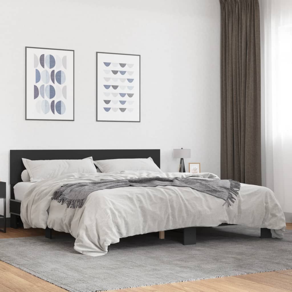 Bed Frame Without Mattress Black 200X200 Cm