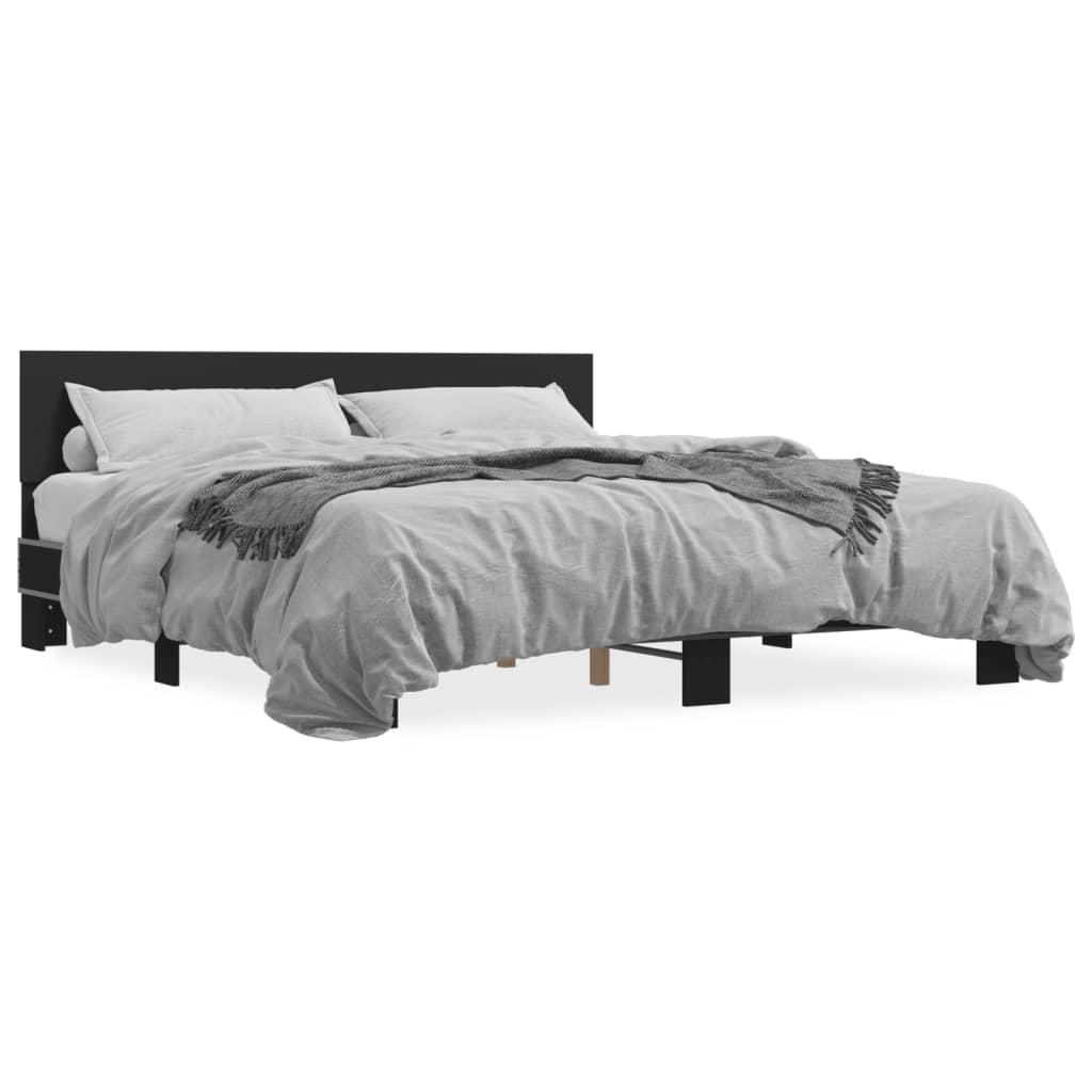 Bed Frame Without Mattress Black 180X200 Cm Super King