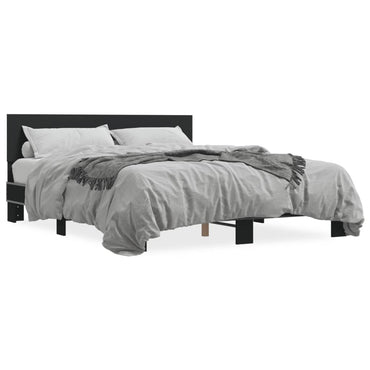 Bed Frame Without Mattress Black 150X200 Cm King Size