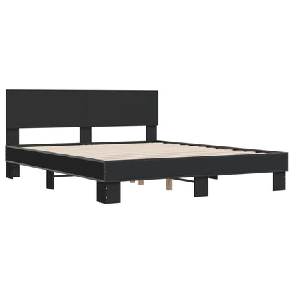 Bed Frame Without Mattress Black 150X200 Cm King Size