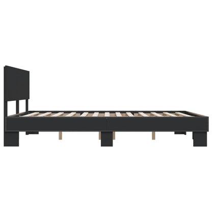 Bed Frame Without Mattress Black 150X200 Cm King Size