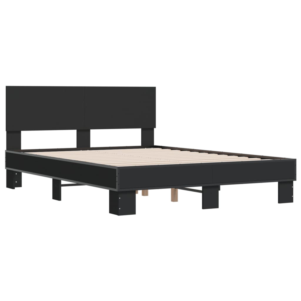 Bed Frame Without Mattress Black 140X190 Cm