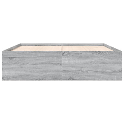 Bed Frame Grey Sonoma 180X200 Cm Super King Engineered Wood