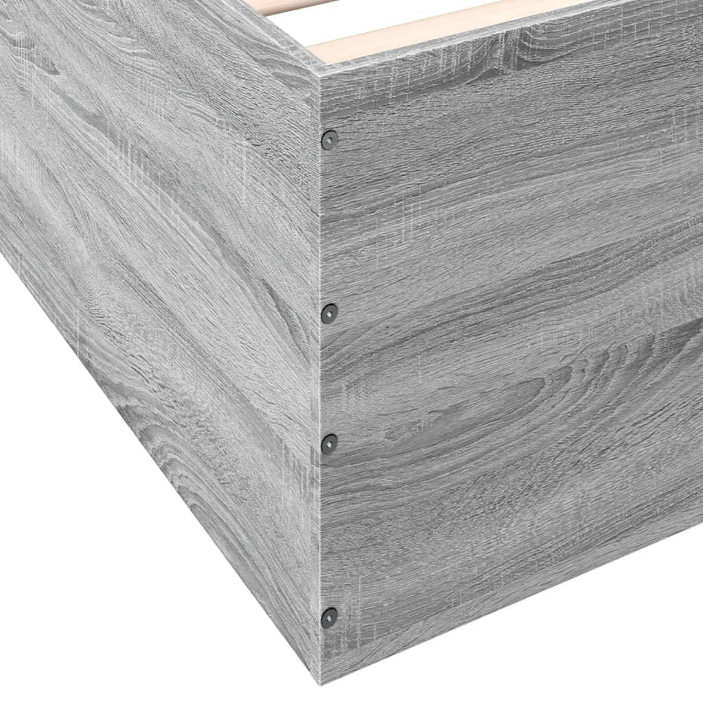 Bed Frame Grey Sonoma 180X200 Cm Super King Engineered Wood