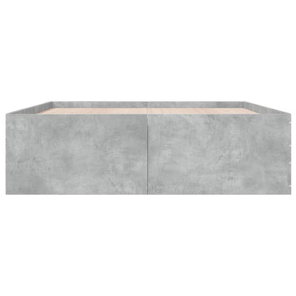 Bed Frame Concrete Grey 150X200 Cm King Size Engineered Wood