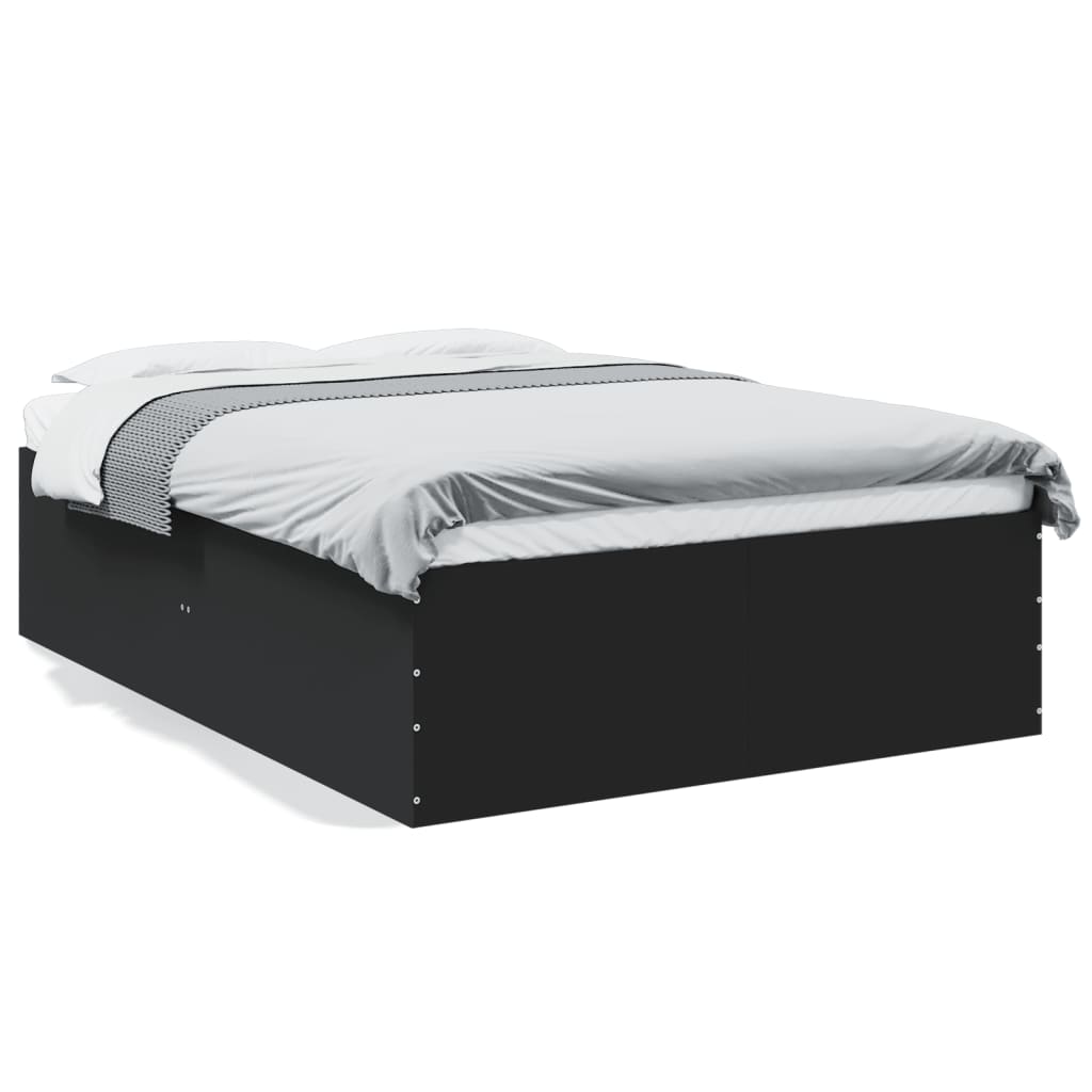 Bed Frame Without Mattress Black 120X190 Cm Small Double