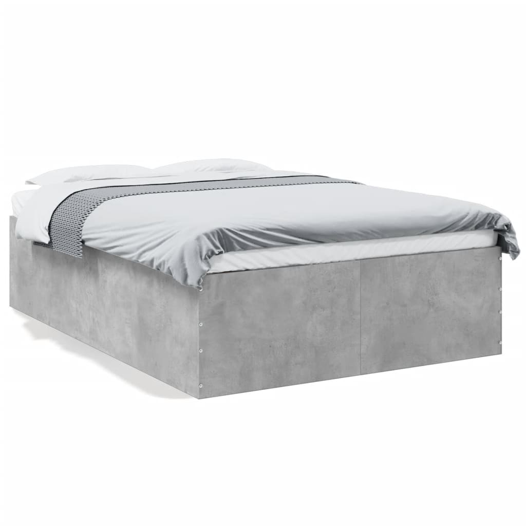 Bed Frame Concrete Grey 120X190 Cm Small Double Engineered Wood