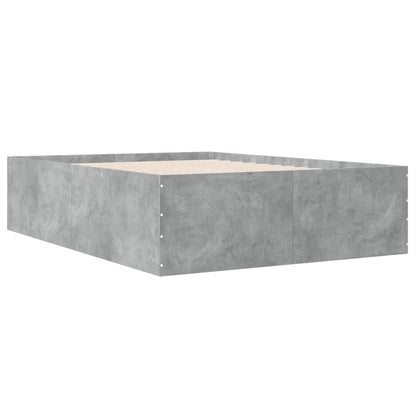 Bed Frame Concrete Grey 120X190 Cm Small Double Engineered Wood