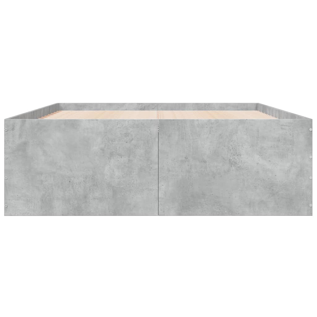 Bed Frame Concrete Grey 120X190 Cm Small Double Engineered Wood