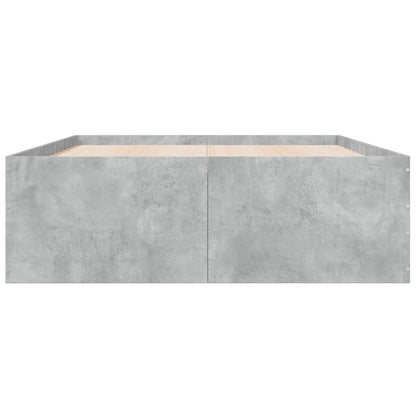 Bed Frame Concrete Grey 120X190 Cm Small Double Engineered Wood