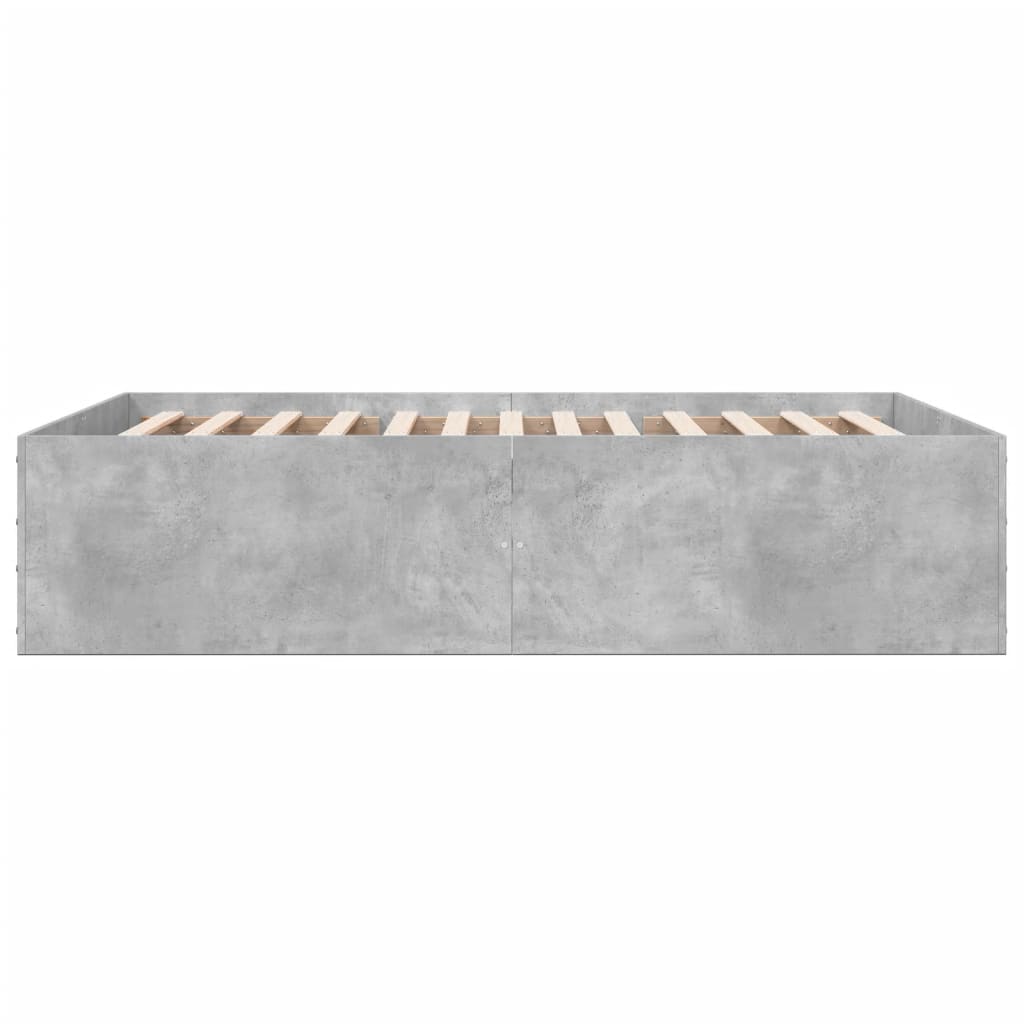 Bed Frame Concrete Grey 120X190 Cm Small Double Engineered Wood