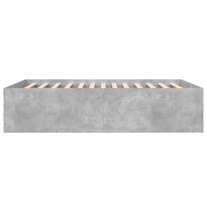 Bed Frame Concrete Grey 120X190 Cm Small Double Engineered Wood