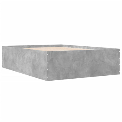 Bed Frame Concrete Grey 120X190 Cm Small Double Engineered Wood