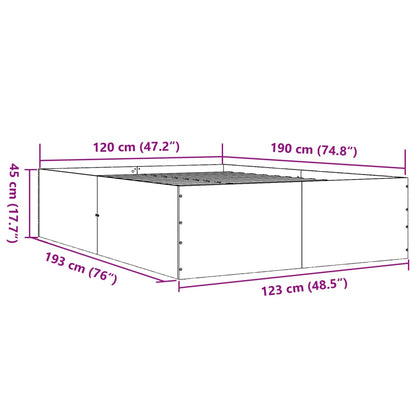 Bed Frame Concrete Grey 120X190 Cm Small Double Engineered Wood