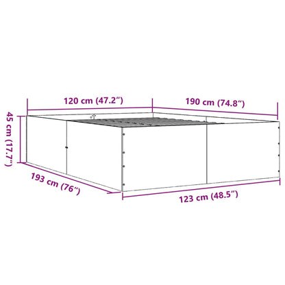 Bed Frame Without Mattress Smoked Oak 120X190 Cm Small Double