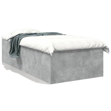 Bed Frame Concrete Grey 90X190 Cm Single Engineered Wood