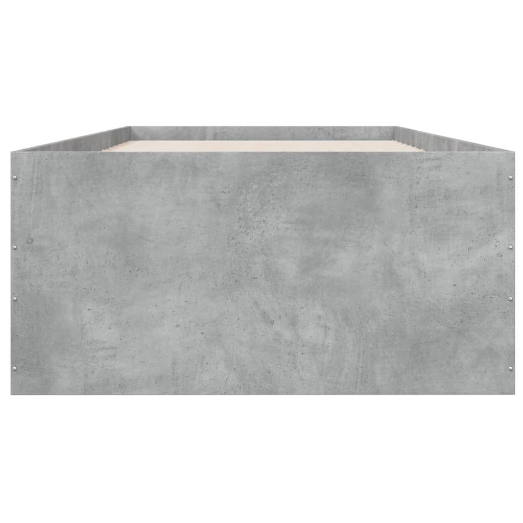 Bed Frame Concrete Grey 90X190 Cm Single Engineered Wood