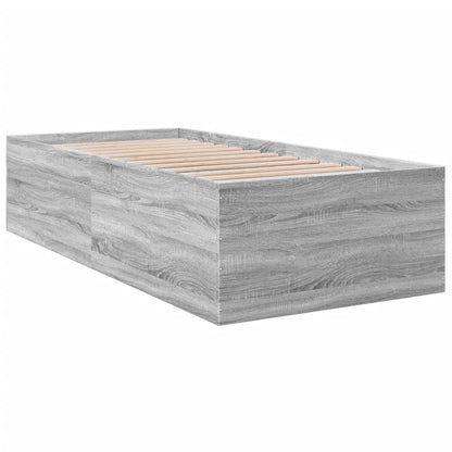 Bed Frame Grey Sonoma 90X190 Cm Single Engineered Wood