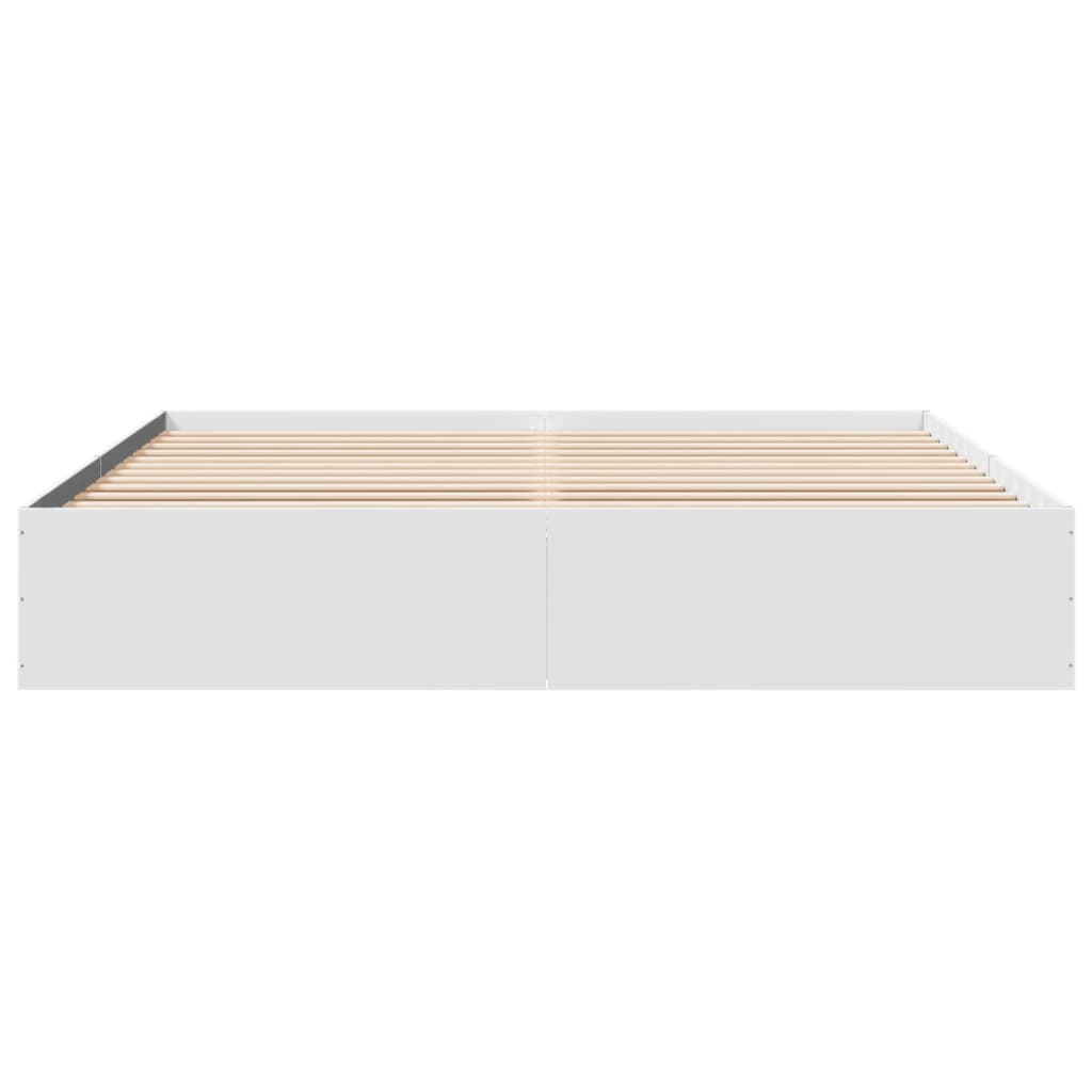 Bed Frame White 180X200 Cm Super King Engineered Wood