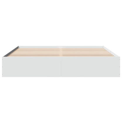 Bed Frame White 180X200 Cm Super King Engineered Wood