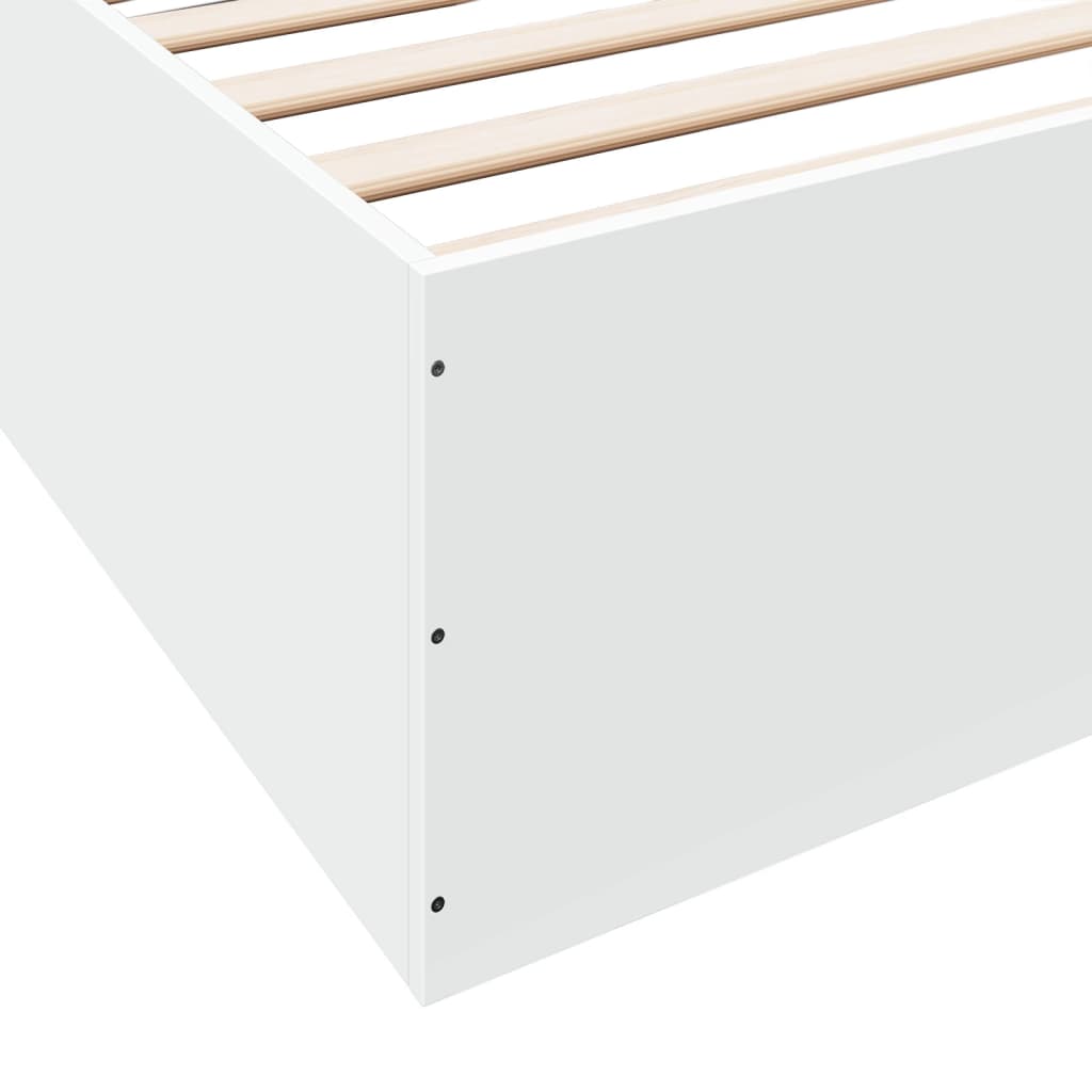 Bed Frame White 180X200 Cm Super King Engineered Wood