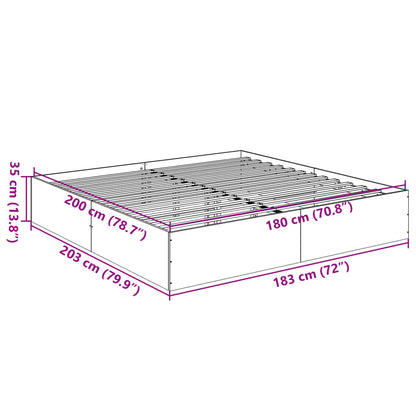 Bed Frame White 180X200 Cm Super King Engineered Wood