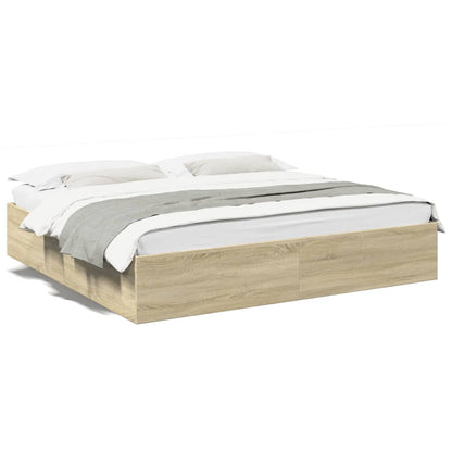 Bed Frame Sonoma Oak 180X200 Cm Super King Engineered Wood