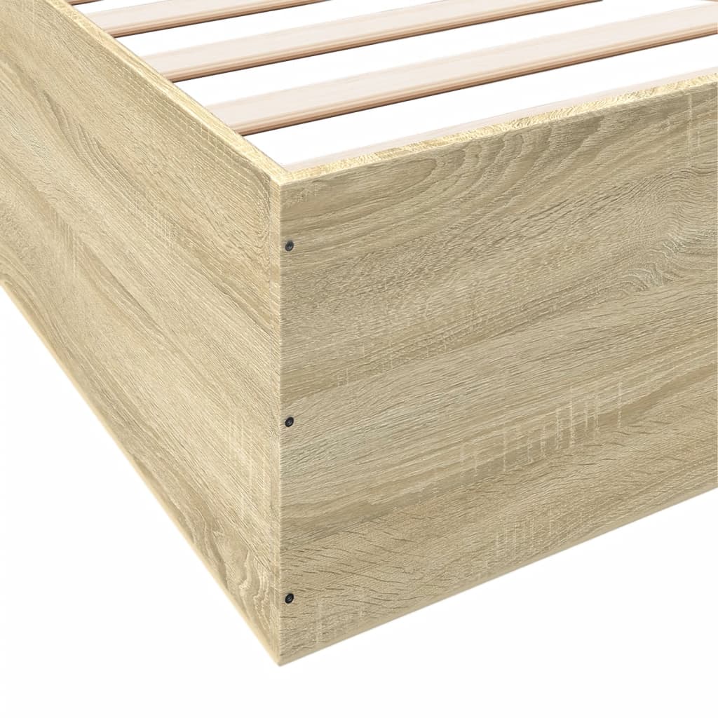 Bed Frame Sonoma Oak 180X200 Cm Super King Engineered Wood