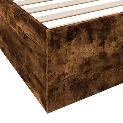 Bed Frame Smoked Oak 180X200 Cm Super King Engineered Wood