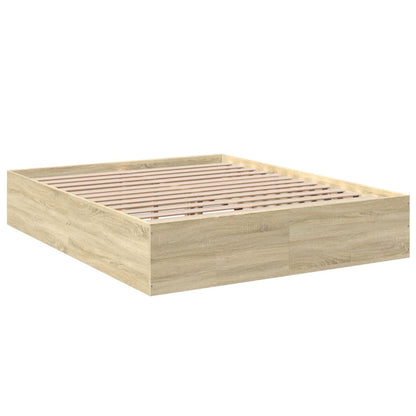 Bed Frame Sonoma Oak 150X200 Cm King Size Engineered Wood