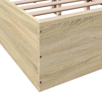 Bed Frame Sonoma Oak 150X200 Cm King Size Engineered Wood