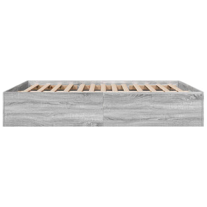 Bed Frame Grey Sonoma 150X200 Cm King Size Engineered Wood