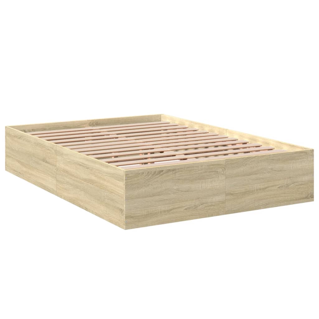 Bed Frame Sonoma Oak 120X190 Cm Small Double Engineered Wood