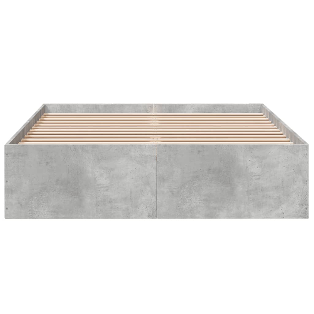 Bed Frame Concrete Grey 120X190 Cm Small Double Engineered Wood