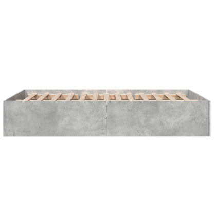 Bed Frame Concrete Grey 120X190 Cm Small Double Engineered Wood