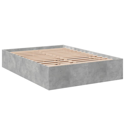 Bed Frame Concrete Grey 120X190 Cm Small Double Engineered Wood